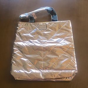 ☎️ NWT Victoria Secret ROSE GOLD tote bag metallic puffy pink